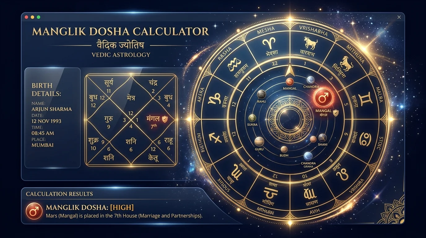 Manglik Dosha Calculator: Check Mangal Dosha in Your Kundli Online