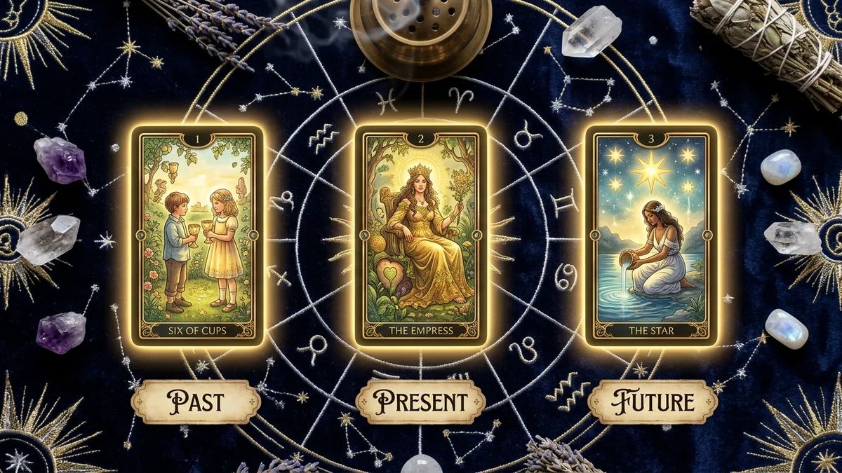 3-card tarot spread guide for past present and future readings